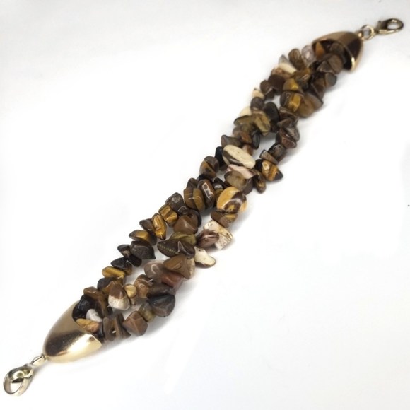 Triple Strand Tiger's Eye Bracelet - Picture 4 of 5
